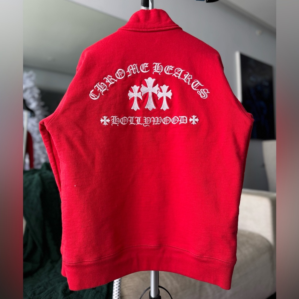 Chrome Hearts Red Quarter Zip Pullover